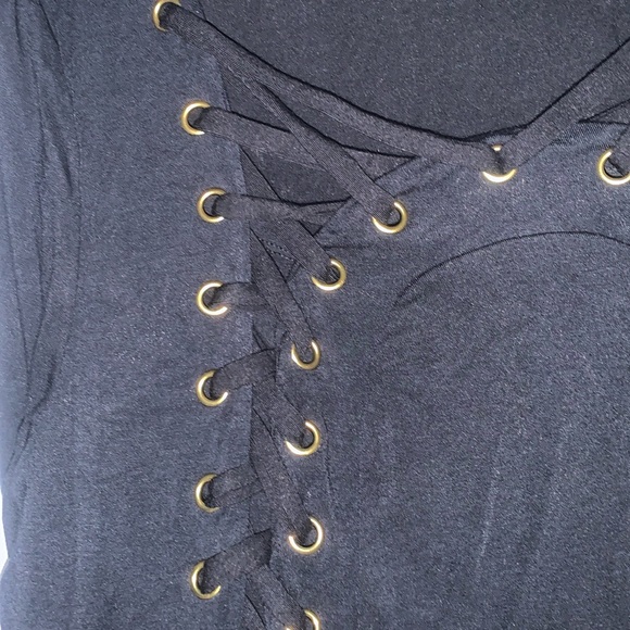 VENUS black corset style cotton top XL - Picture 3 of 3